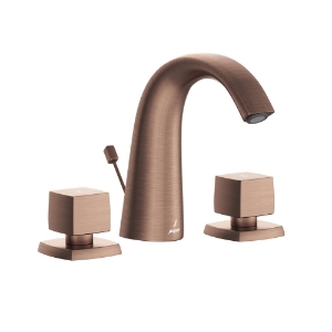 Picture of 3 Hole Basin Mixer with popup waste - Antique Copper