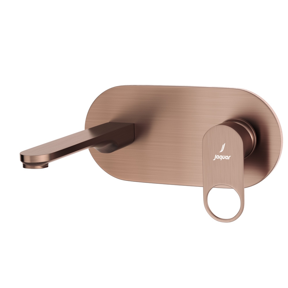 صورة الأجزاء المكشوفة لمحبس يدوي مدمج في الحائط بذراع واحد - نحاس معتق