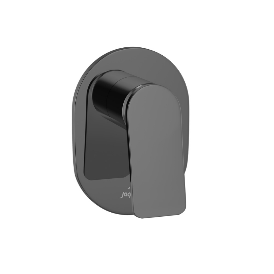 صورة مجموعة الأجزاء المكشوفة لمحبس يدوي مدمج في الحائط بذراع واحد - كروم أسود