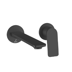 الصورة: الأجزاء المكشوفة لمحبس يدوي مدمج في الحائط بذراع واحد - أسود مطفي