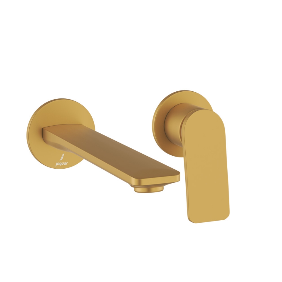 صورة الأجزاء المكشوفة لمحبس يدوي مدمج في الحائط بذراع واحد - ذهبي مطفي PVD