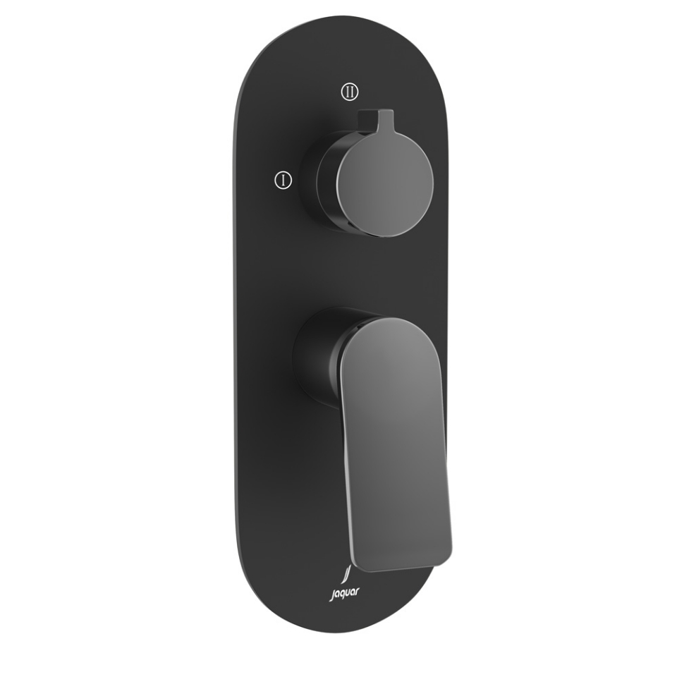 صورة مجموعة الأجزاء المكشوفة لخلاط شاور بذراع واحد أكواماكس - الذراع: كروم أسود | الجسم: أسود مطفي