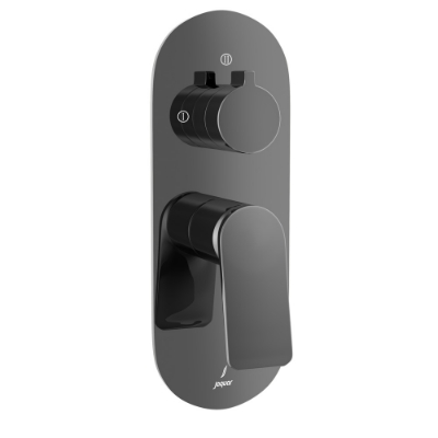 الصورة: مجموعة الأجزاء المكشوفة لخلاط شاور بذراع واحد أكواماكس - كروم أسود