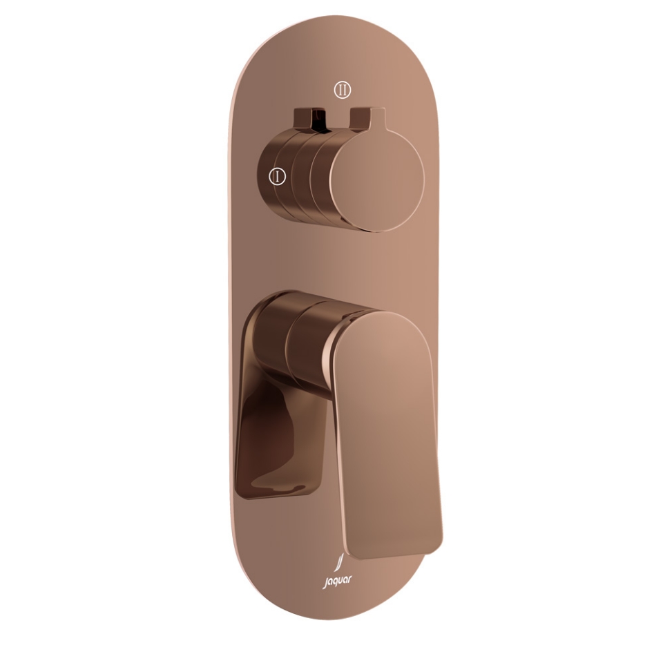 صورة مجموعة الأجزاء المكشوفة لخلاط شاور بذراع واحد أكواماكس - روز جولد PVD