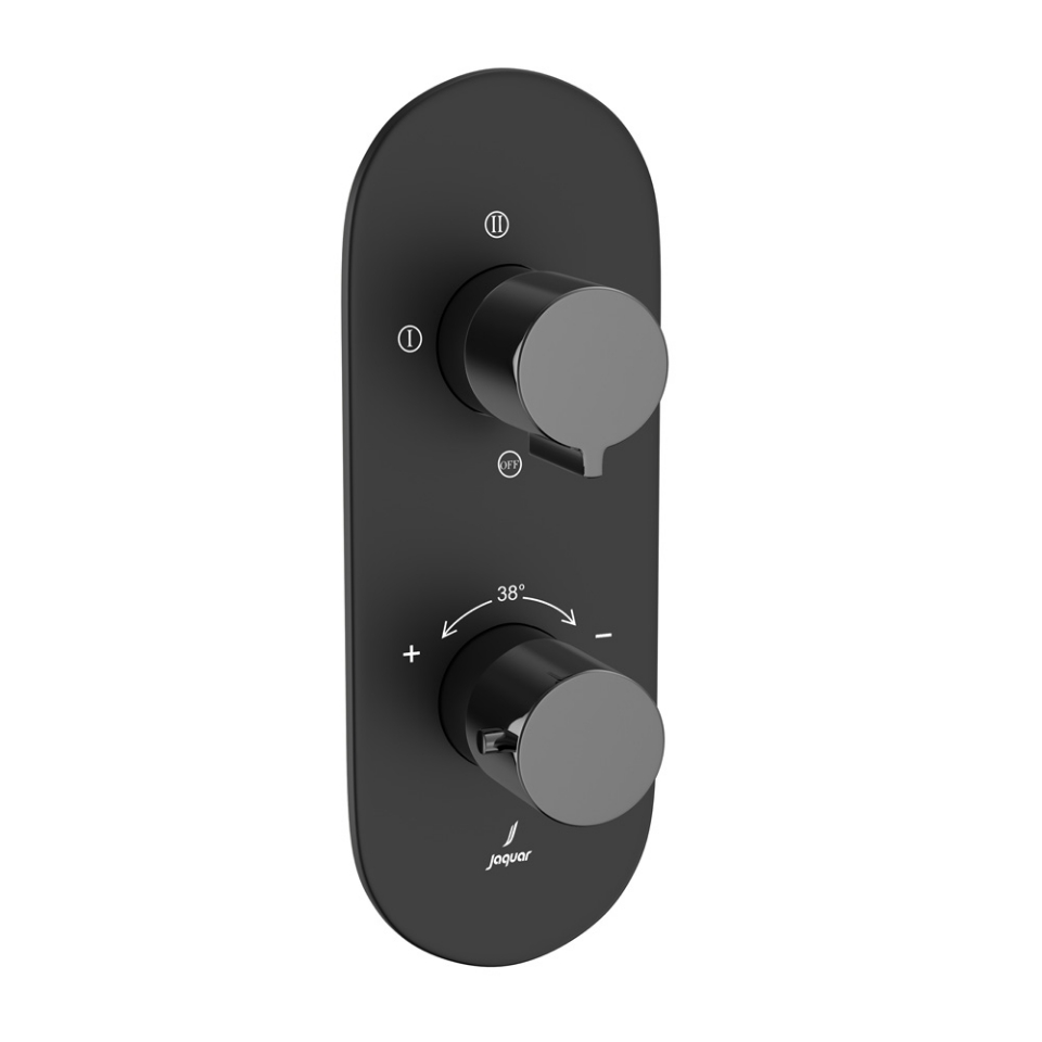 Picture of Aquamax Thermostatic Shower Mixer - Lever: Black Chrome | Body: Black Matt