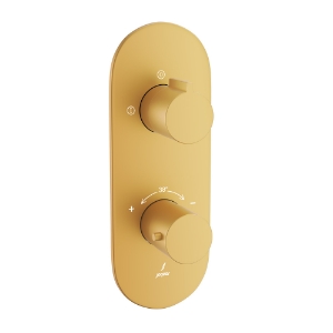 الصورة: خلاط شاور حراري أكواماكس - ذهبي مطفي PVD