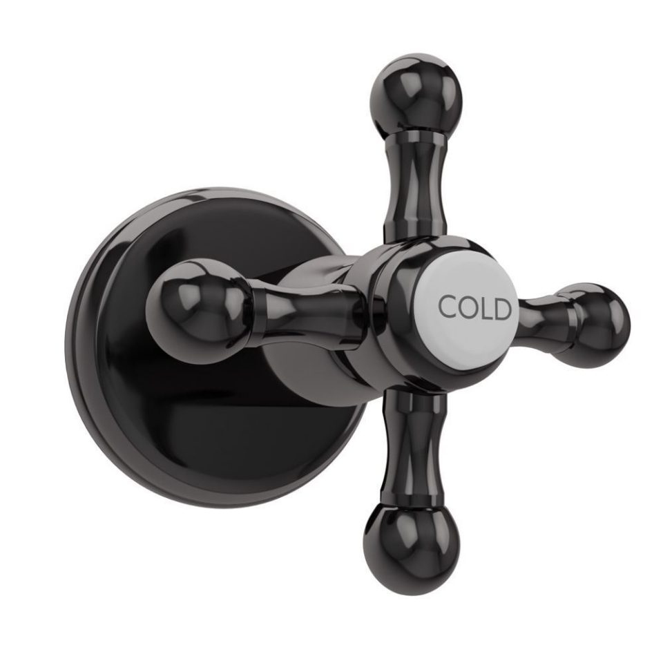 صورة In-wall Stop Valve Hot Only - Black Chrome